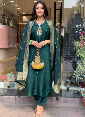 Attrective These Suit in Fine Colored Pair With Bottom And Dupatta.These Top And Bottom Are Fabricated On Chanderi Pair With Jacquard Dupatta.Its Beautified With Designer Embroidery Work Wevon Designer.