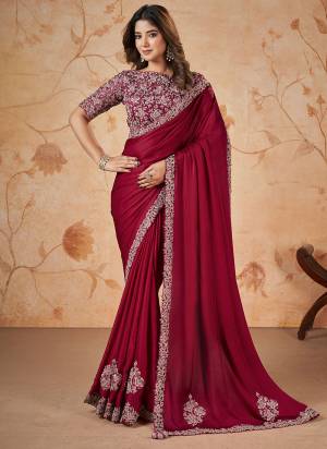 Look Attrective These Designer Party Wear Saree in Fine Colored.These Saree Are Crepe Satin Silk And Blouse Organza Silk is Fabricated.Its Beautified Heavy Desiger Embroidery,Patch,Pearl Work.