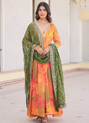 Attrective Looking These Beautiful Looking Readymade Long Gown With Dupatta.These Gown is Fabricated On Russion Silk And Russion Silk Dupatta.Its Beautified With Designer Digital Printed With Jari, Embroidery Work Dupatta.