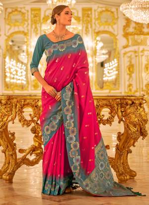 Looking These Party Wear Traditional Saree in Fine Colored.These Saree And Blouse is Fabricated On Banarasi Silk.Its Beautified With Weaving Jacquard Designer.