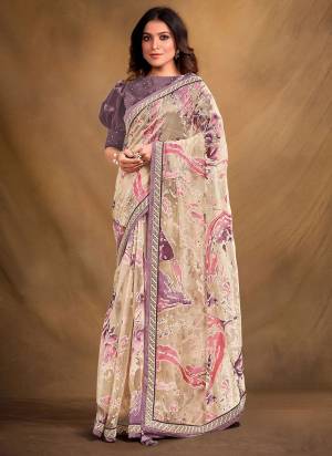 Look Attrective These Designer Party Wear Saree in Fine Colored.These Saree Are Organza And Blouse Satin is Fabricated.Its Beautified Desiger Embroidery,Stone Work.