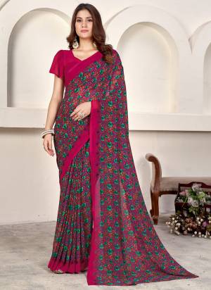 Garb These Printed Saree With Blouse in Fine Colored.These Saree And Blouse is Fabricated On Weight Less.Its Beautified With Designer Printed.