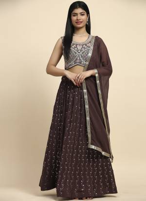 For A Fancy Heavy Designer Look,Grab These Lehenga Choli With Dupatta in Fine Colored.These Lehenga And Choli Are Georgette And Dupatta Are Fabricated On Georgette Pair.Its Beautified With Designer Sequance Embroidery Work.