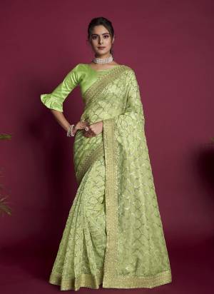 Attrective Looking These Party Wear Saree in Fine Colored.These Saree Are Organza And Blouse is Fabricated On Art Silk.Its Beautified With Designer Sequance Embroidery Work.