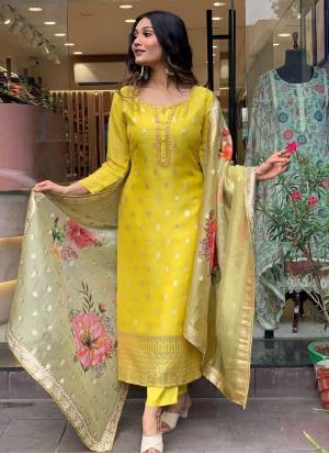 Attrective These Suit in Fine Colored Pair With Bottom And Dupatta.These Top Are Viscose Organza And Bottom Are Fabricated On Viscose Pair With Jacquard Dupatta.Its Beautified With Wevon Designer, Embroidery Work.