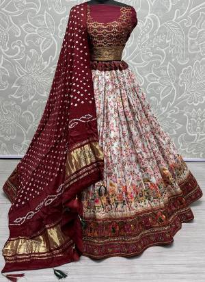 For A Fancy Designer Look,Grab These Lehenga Choli With Dupatta in Fine Colored.These Lehenga And Choli Are Cotton And Dupatta Are Fabricated On Gajji Silk Pair.Its Beautified With Designer Hand Mirror,Khatli Embroidery Work With Printed.