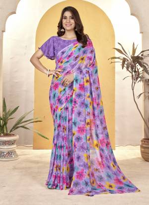 Garb These Printed Saree With Blouse in Fine Colored.These Saree And Blouse is Fabricated On Weight Less.Its Beautified With Designer Printed.