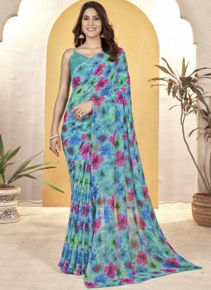 Garb These Printed Saree With Blouse in Fine Colored.These Saree And Blouse is Fabricated On Weight Less.Its Beautified With Designer Printed.