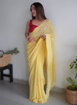 Attrective Looking These Party Wear Saree in Fine Colored.These Saree Are Georgette And Blouse is Fabricated On Art Silk.Its Beautified With Designer Thread,Sequance Embroidery Work.