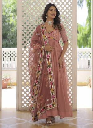 Attrective Looking These Beautiful Looking Readymade Long Gown With Dupatta.These Gown is Fabricated On Faux Georgette And Russion Silk Dupatta.Its Beautified With Designer Thread,Jari,Sequance Embroidery Work, Digital Printed Dupatta.