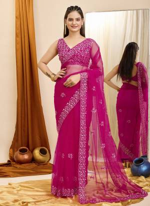 Attrective These Party Wear Saree in Fine Colored.These Saree Are Soft Net And Blouse is Soft Net Fabricated.Its Beautified With Designer Sequance Embroidery Work.