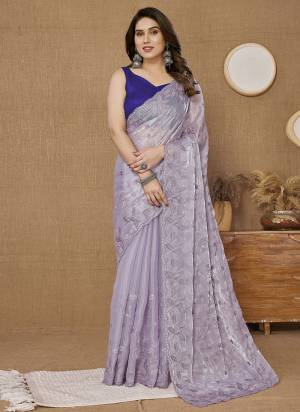 Attrective These Party Wear Saree in Fine Colored.These Saree Are Burberry Silk And Blouse is Art Silk Fabricated.Its Beautified With Designer Sequance Embroidery Work.