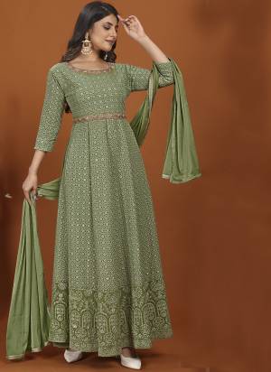 Grab These Beautiful Looking Readymade Gown With Dupatta Set.These Gown Are Faux Georgette And Dupatta is Fabricated On Nazmin.Its Beautified With Designer Embroidery Work.