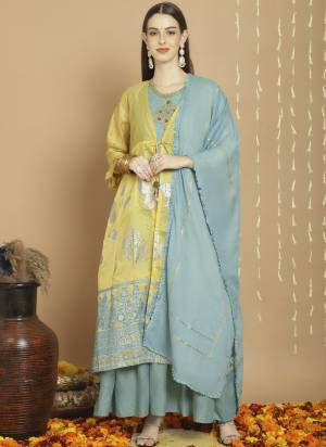 Attrective This Designer Long Length Suit In Lovely Color.Its Pretty Heavy Designer Embroidery Work Top Is Art Silk Based Paired With Cotton Fabricated Dupatta Which Gives An Attractive To The Suit.