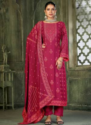 Garb This Suits In Lovely Fine Color.Its Pretty Top Is Viscose Pashmina Based Paired Bottom Viscose Pashmina And Viscose Pashmina Fabricated Dupatta Are Designer Thread Embroidery Work. Which Gives An Attractive To The Dress.