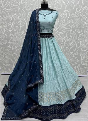 For A Fancy Designer Look,Grab These Lehenga Choli With Dupatta in Fine Colored.These Lehenga And Choli Are Georgette And Dupatta Are Fabricated On Chiffon Pair.Its Beautified With Designer Sequance,Cotton Thread Embroidery Work.