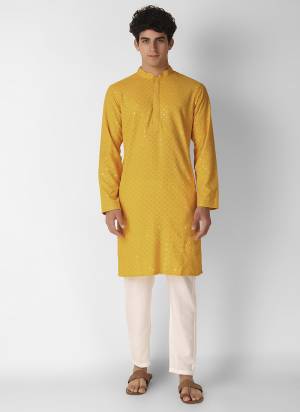 Garb These Designer Mens Wear Kurta.Its Cotton Fabriced.Its Designer Thread,Sequance Embroidery Work