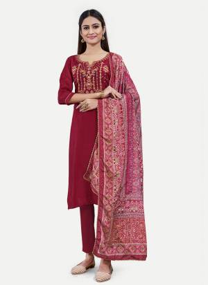 Attrective These Party Wear Salwar Suit in Fine Colored Pair With Bottom And Dupatta.These Top Upada Silk And Dupatta Are Upada Silk And Pair With Upada Silk Bottom.Its Beautified With Designer Embroidery With Printed Dupatta.