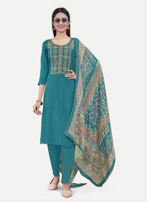 Attrective These Party Wear Salwar Suit in Fine Colored Pair With Bottom And Dupatta.These Top Upada Silk And Dupatta Are Upada Silk And Pair With Upada Silk Bottom.Its Beautified With Designer Embroidery With Printed Dupatta.