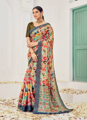 Attrective Look These Festive Wear Saree in Fine Colored.These Saree And Blouse is Fabricated On Natural Viscose Silk.Its Beautified With Wevon Jacquard Designer With Digital Printed.