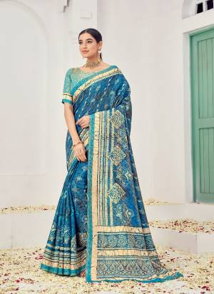 Attrective Look These Festive Wear Saree in Fine Colored.These Saree And Blouse is Fabricated On Natural Viscose Silk.Its Beautified With Wevon Jacquard Designer With Digital Printed.