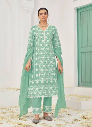 Attrective Looking These Beautiful Party Wear Readymade Suits.These Top And Bottom Are Cotton And Dupatta Are Chanderi Fabricated.Its Beautified With Disigner Lakhanvi Style Boring Embroidery Work.