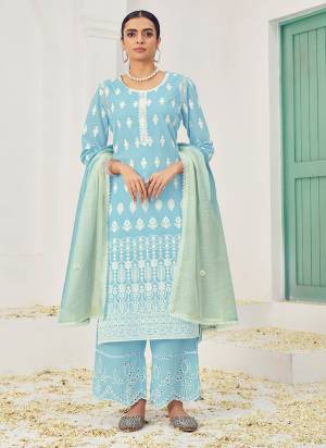 Attrective Looking These Beautiful Party Wear Readymade Suits.These Top And Bottom Are Cotton And Dupatta Are Chanderi Fabricated.Its Beautified With Disigner Lakhanvi Style Boring Embroidery Work.