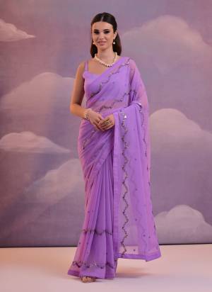 Attrective These Party Wear Saree in Fine Colored.These Saree Are Georgette And Blouse is Mono Banglori Fabricated.Its Beautified With Designer Sequance Embroidery Work.