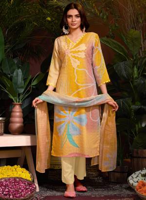 Attrective Looking These Beautiful Party Wear Readymade Suits.These Top Are Linen Cotton And Bottom Are Cotton And Dupatta Are Chanderi Fabricated.Its Beautified With Disigner Printed,Schiffli With Embroidery,Hand Work.