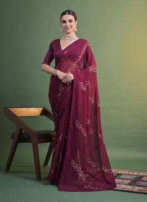 Looking These Party Wear Saree in Fine Colored.These Saree Are Georgette And Blouse is Mono Banglori Fabricated.Its Beautified With Designer Sequance Embroidery Work.