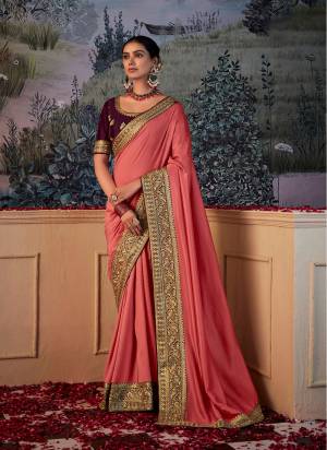  Looking These Party Wear Saree in Fine Colored.These Saree Are Vichitra And Blouse is Fabricated On Art Silk Pair.Its Beautified With Wevon Jari Lace Border Designer With Embroidery Work Blouse.