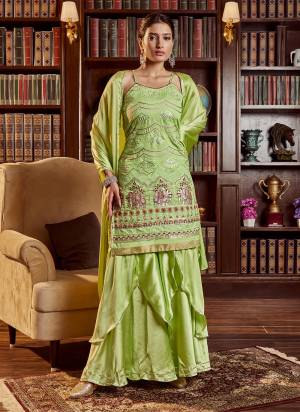 Grab This Readymade Suits In Fine Color Top Are Cotton And Bottom Are Satin And Dupatta Are Satin Fabricated Beautified With Designer Embroidery Work. It Is Light In Weight And Easy To Carry All Day Long. 