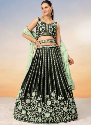 Attrective Looking This Partywear Fine Color Heavy Designer Choli And Lahenga Satin And Dupatta Georgette In Fabricated Beautified With Attrective Designer Thread,Sequance Embroidery Work. Buy Now.