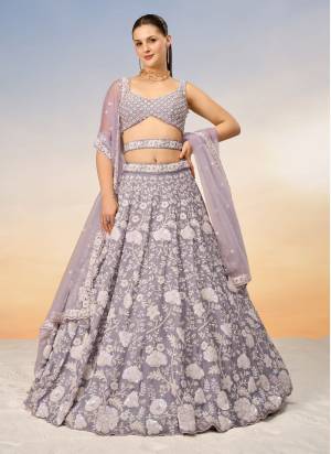 Attrective Looking This Partywear Fine Color Heavy Designer Choli And Lahenga Georgette And Dupatta Net In Fabricated Beautified With Attrective Designer Thread,Sequance Embroidery Work. Buy Now.