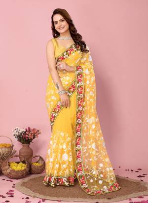 Attrective Look These Saree in Fine Colored.These Saree Are Soft Net And Blouse is Mono Banglori Fabricated.Its Beautified With Designer Multy Thread Embroidery Work.