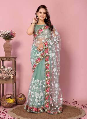 Attrective Look These Saree in Fine Colored.These Saree Are Soft Net And Blouse is Mono Banglori Fabricated.Its Beautified With Designer Multy Thread Embroidery Work.