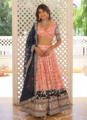 For A Designer Look,Grab These Lehenga Choli in Fine Colored.These Lehenga And Blouse Are Fabricated On Viscose Jacquard Pair With Faux Georgette Dupatta.Its Beautified With Wevon Jacquard Designer With Sequance Embroidery Work.