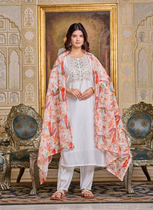 Grab These Readymade Suit in Fine Colored Pair With Bottom And Dupatta.These Top And Bottom Are Fabricated On Chanderi Pair With Teby Dupatta.Its Beautified With Designer Embroidery Work With Printed Dupatta.