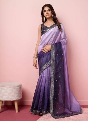 Looking These Party Wear Saree in Fine Colored.These Saree Are Organza And Blouse is Art Silk Fabricated.Its Beautified With Pedding Color With Designer Sequance Embroidery Work.