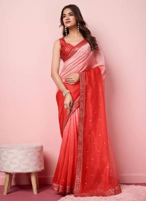 Looking These Party Wear Saree in Fine Colored.These Saree Are Organza And Blouse is Art Silk Fabricated.Its Beautified With Pedding Color With Designer Sequance Embroidery Work.