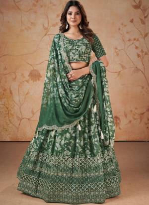 For A Designer Look,Grab These Lehenga Choli in Fine Colored.These Lehenga And Blouse Are Fabricated On Faux Georgette Pair With Faux Georgette Dupatta.Its Beautified With Digital Printed,Jari, Sequance Embroidery Work.