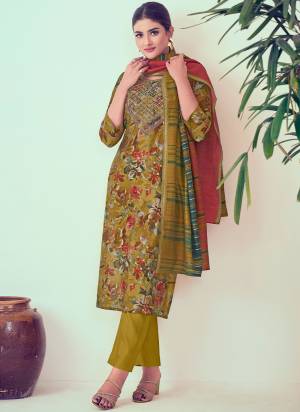 Looking These Beautiful Looking Readymade Suits.These Top Are Modal Chanderi And Bottom Are Roman Silk And Dupatta Are Chanderi Fabricated.Its Beautified With Disigner Printed With Embroidery Work.