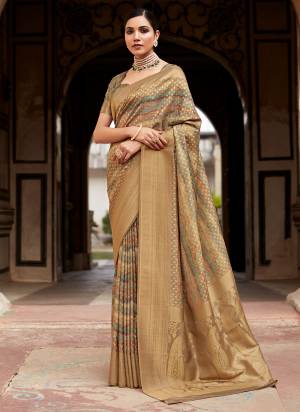 Looking These Party Wear Saree in Fine Colored.These Saree And Blouse is Fabricated On Tissue Silk.Its Beautified With Weaving Jari Border Pallu Designer With Digital Printed.