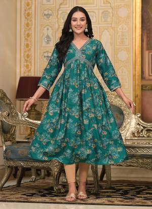 Looking These Beautiful Looking Readymade Long Kurti.These Kurti Are Silk Blend Fabricated.Its Beautified With Disigner Printed.