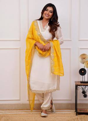 Grab These Readymade Suit in Fine Colored Pair With Bottom And Dupatta.These Top And Bottom Are Fabricated On Chanderi Pair With Muslin Dupatta.Its Beautified With Designer Embroidery Work.