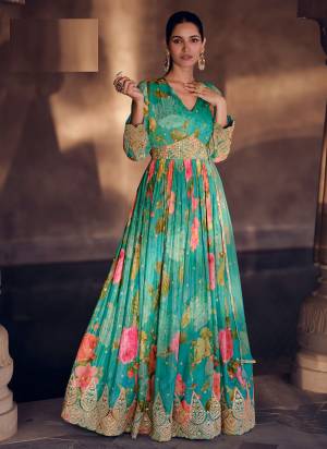 Attrective These Party Wear Anarkali Suit in Fine Colored Pair With Bottom And Dupatta.These Top Are Georgette And Dupatta Are Net And Pair With Santoon Bottom.Its Beautified With Santoon Inner.Its Beautified With Designer Printed With Embroidery Work.