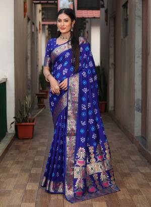 Looking These Party Wear Saree in Fine Colored.These Saree And Blouse is Fabricated On Dola Silk.Its Beautified With Wevon Matha Border Pallu Designer With Hand Made Bandhej Printed.