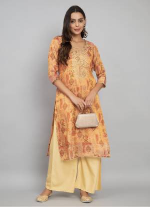 Looking These Beautiful Looking Readymade Long Kurti.These Kurti Are Tissue Silk Fabricated.Its Beautified With Disigner Printed With Embroidery Work.