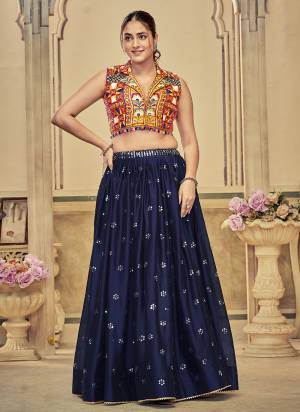 Grab These Navratri Special Lehenga Choli in Fine Colored.These Lehenga Are Rangoli Silk Choli Are Cotton Fabricated Pair.Its Beautified With Designer Thread,Mirror Embroidery Work.