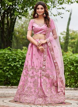 Looking These Partywear Lehenga Choli in Fine Colored.These Lehenga Are Satin Silk Choli Are Satin Silk And Dupatta Are Fabricated On Net Pair.Its Beautified With Designer Embroidery Work.